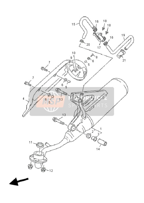 Yamaha YN50F 4T NEOS 2010 Échappement pour un 2010 Yamaha YN50F 4T NEOS